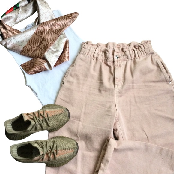 ZARA Pink Jeans Paperbag High Waist Ankle Size 4 - Picture 6 of 6